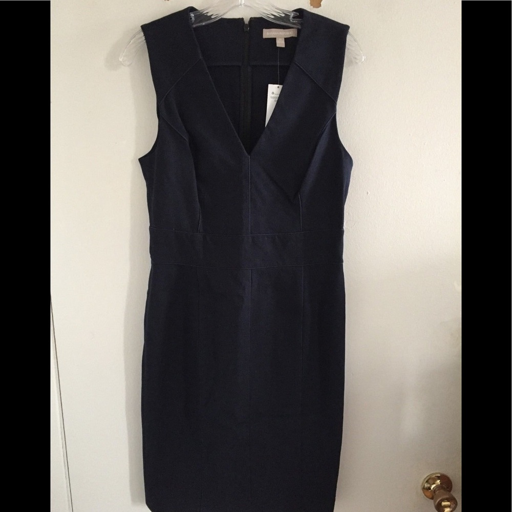Navy banana republic neck dress